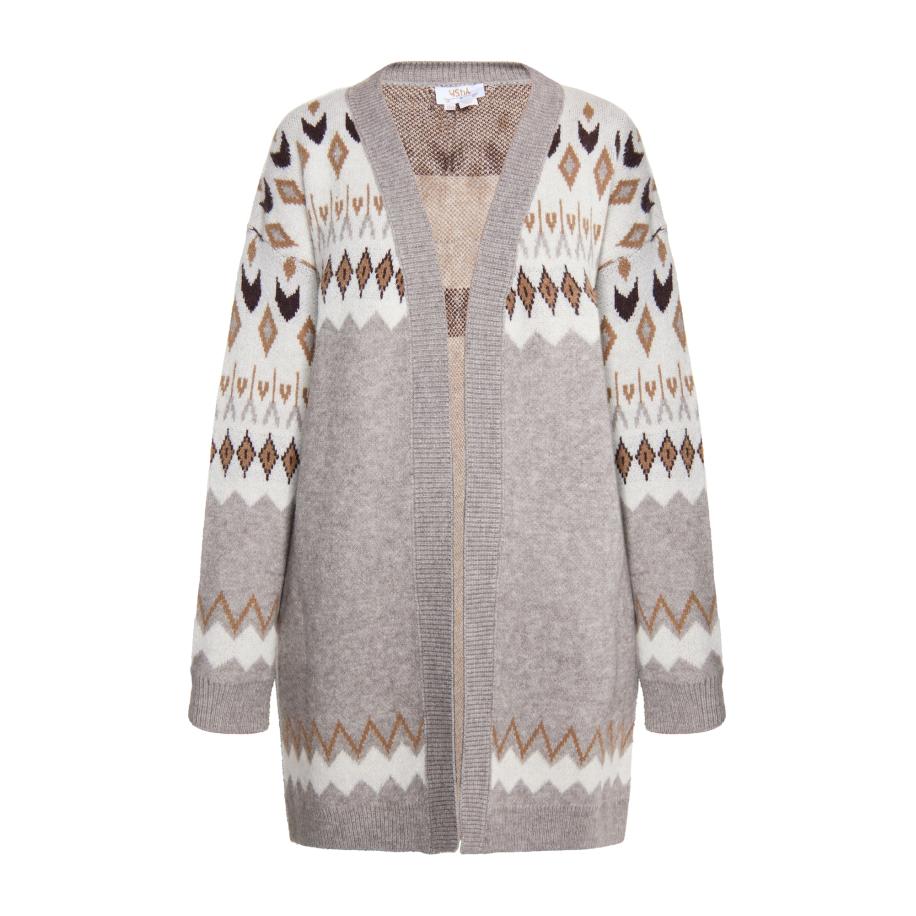 Usha usha FESTIVAL Gebreid vest beige / navy / bruin / grijs -