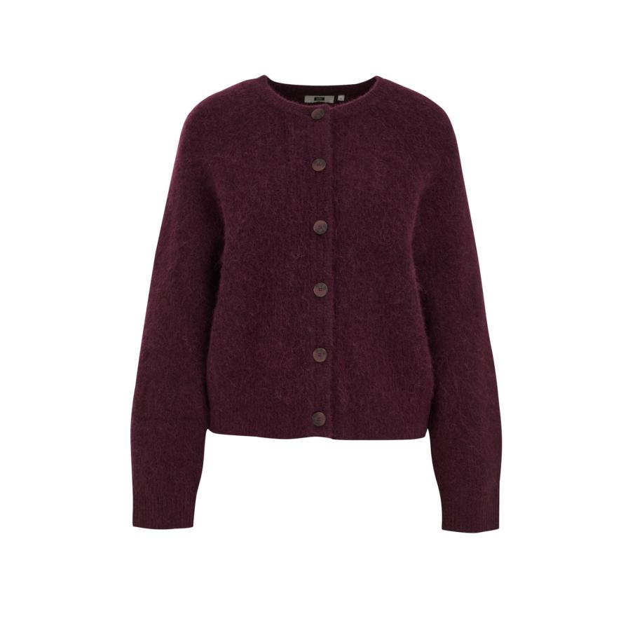 WE Fashion Gebreid vest aubergine Paars