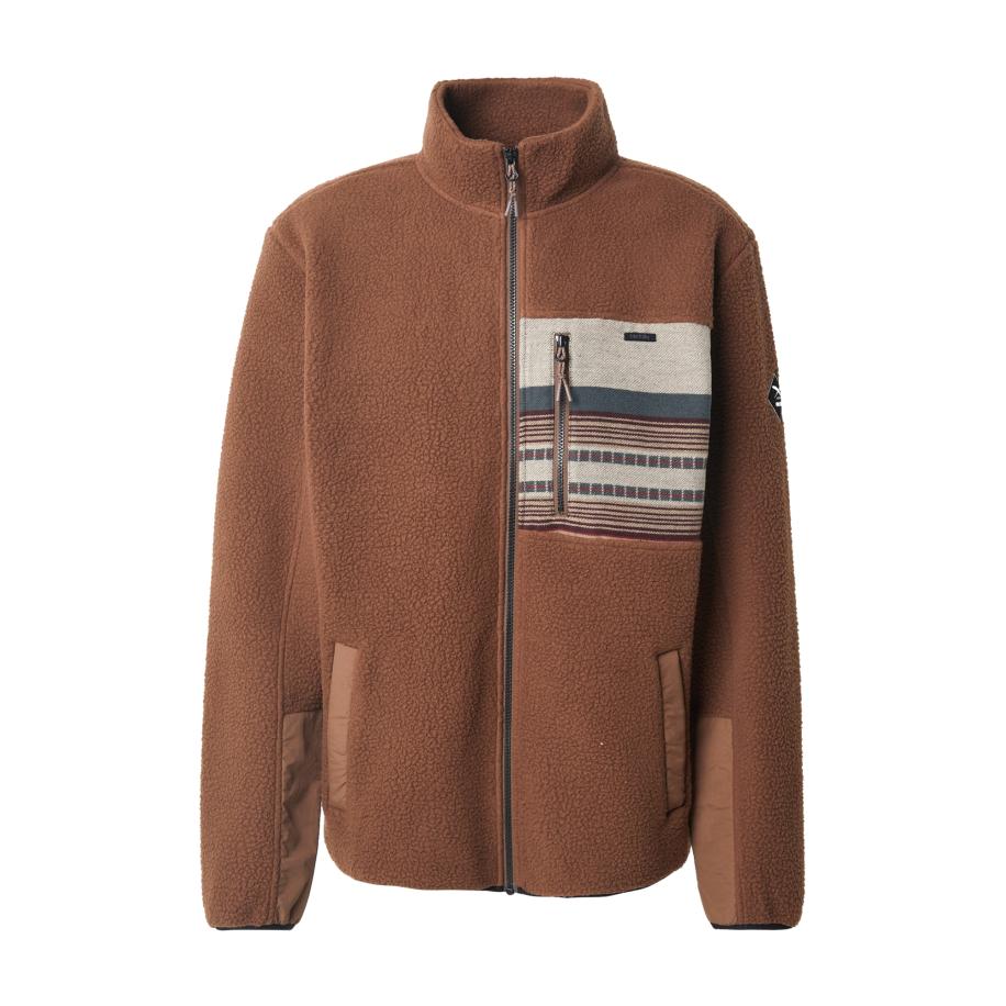 Iriedaily Iriedaily Fleece jas Wonderer Track beige / bruin / petrol / bourgogne -