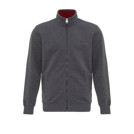 Williot Williot Sweatvest donkergrijs / bloedrood