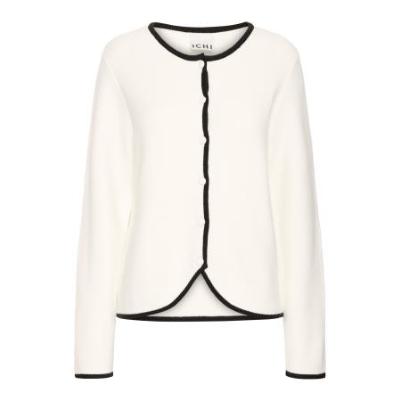 ICHI ICHI Gebreid vest IHBRIAC crème / zwart