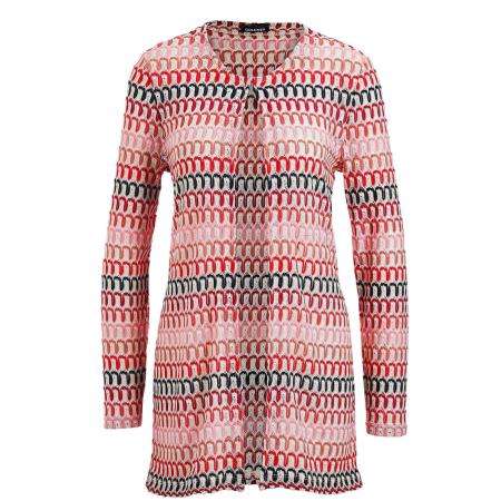 Goldner Goldner Gebreid vest crème / koraal / rosa / zwart