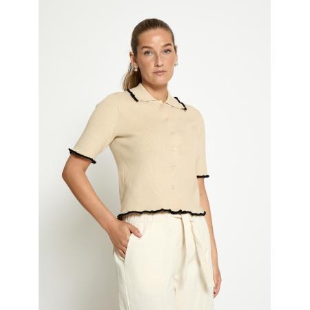 Desires DESIRES Gebreid vest Harmony beige / zwart