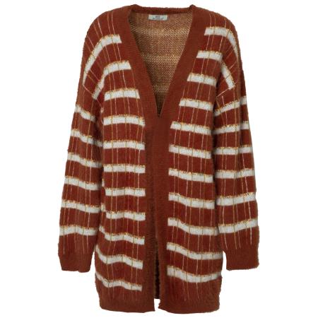 Influencer Influencer Gebreid vest beige / rood