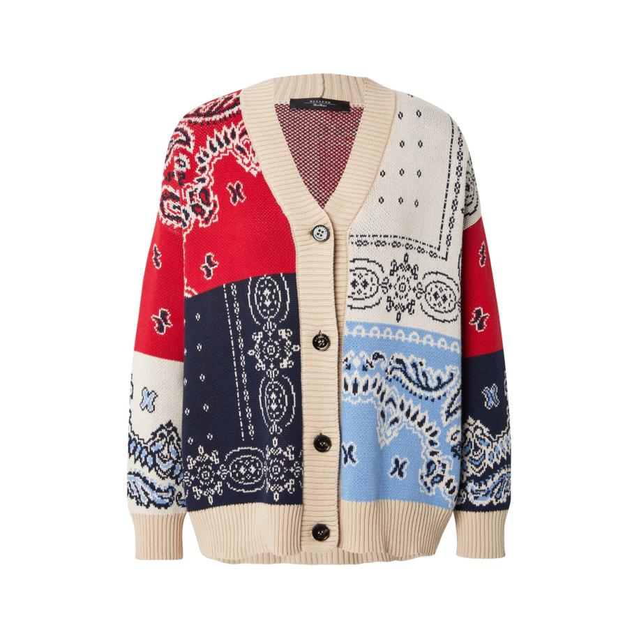 Weekend Max Mara Weekend Max Mara Gebreid vest BAOBAB beige / marine / lichtblauw / rood -