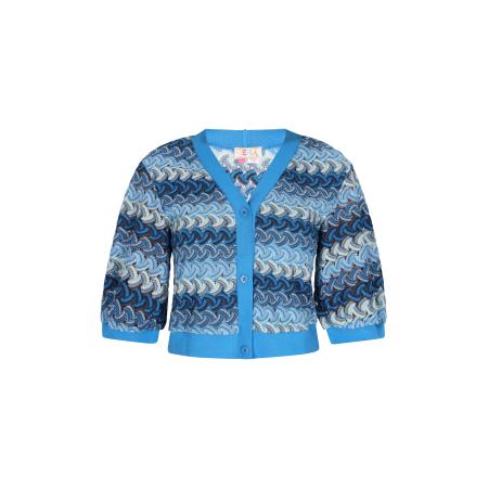 IZIA IZIA Gebreid vest nachtblauw / azuur / lichtblauw / wit