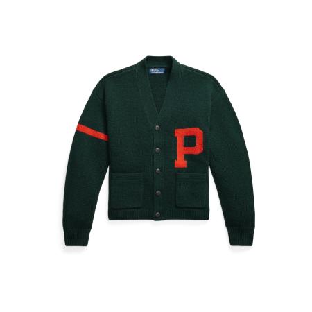 Polo Ralph Lauren Gebreid vest donkergroen / lichtrood