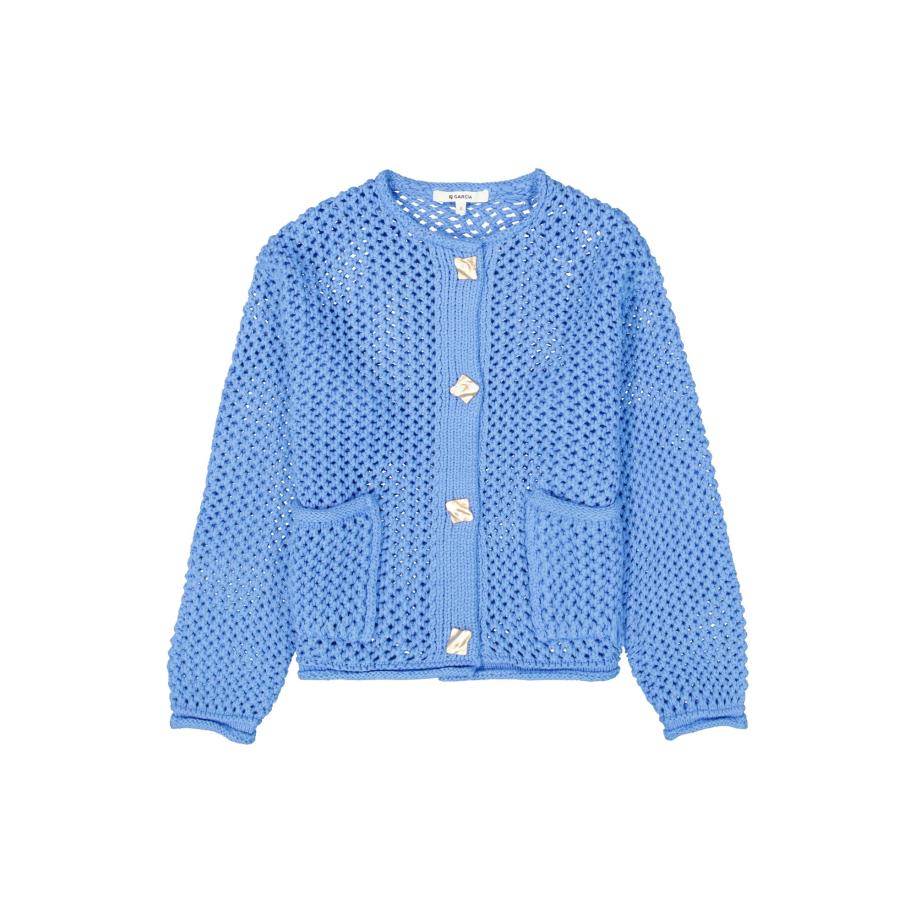 Garcia GARCIA Gebreid vest lichtblauw -