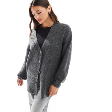 Cotton On Oversized vest in gemêleerd antraciet-Grijs
