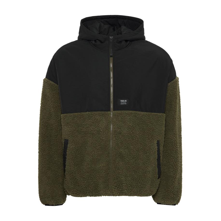 Solid !Solid Fleece jas Mark groen / zwart -