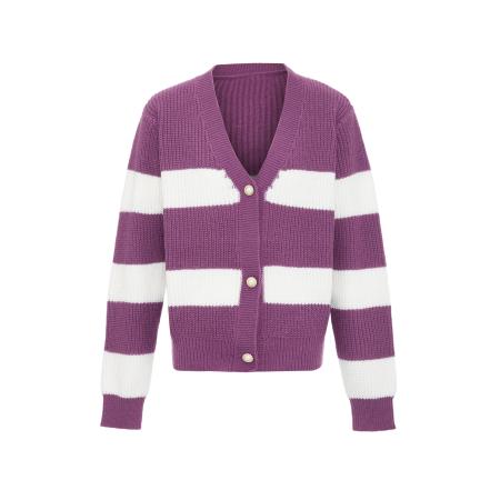 Jalene Jalene Gebreid vest lila / wit