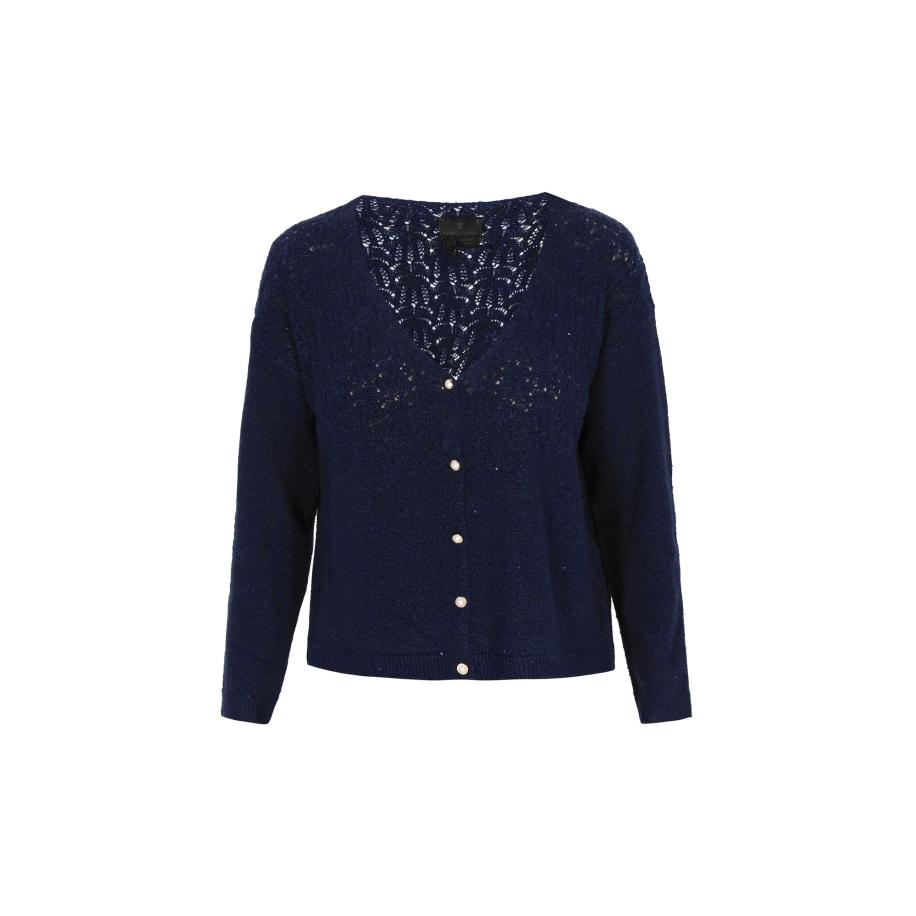 DreiMaster DreiMaster Klassik Gebreid vest donkerblauw -