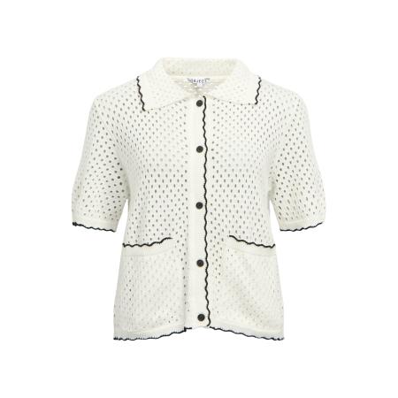 Object OBJECT Gebreid vest OBJLYNEL zwart / wit