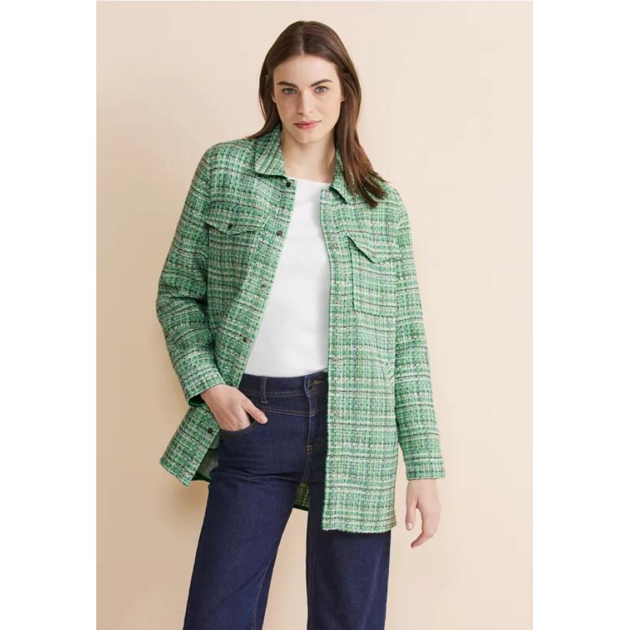 Street One Bouclé overshirt Groen