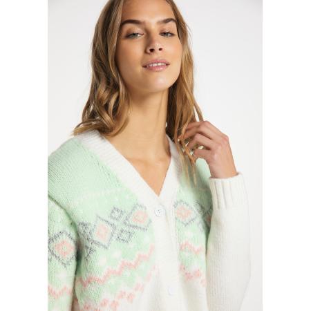 MYMO MYMO Gebreid vest mintgroen / rosa / wit