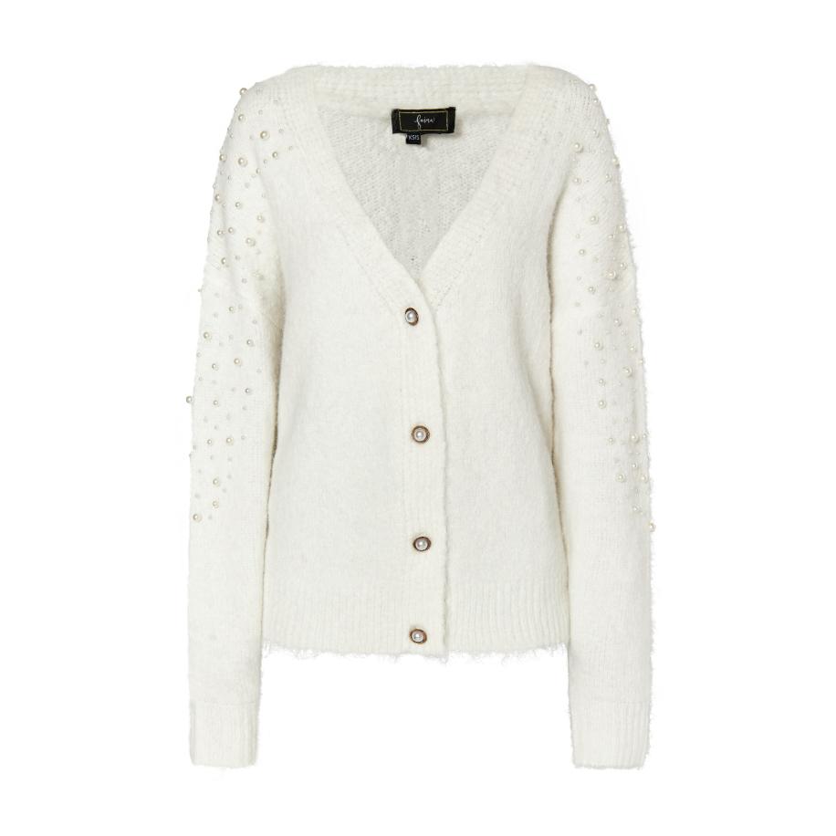 Faina faina Gebreid vest wit -