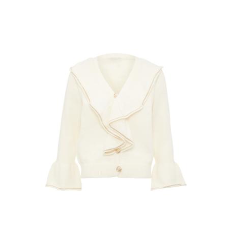 aleva aleva Gebreid vest camel / wolwit