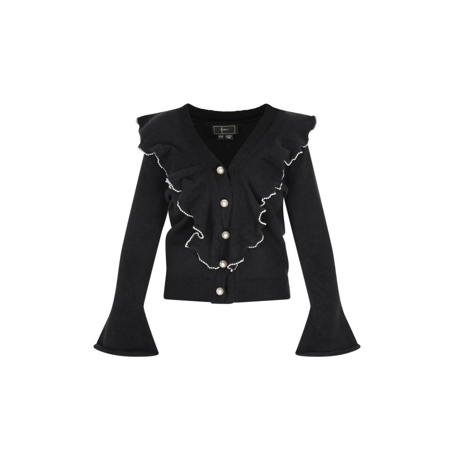 Faina faina Gebreid vest zwart -