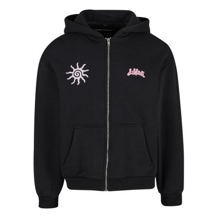 Lost Youth Sweatvest With Love rosa / poederroze / zwart