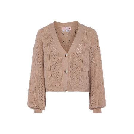 nascita nascita Gebreid vest camel