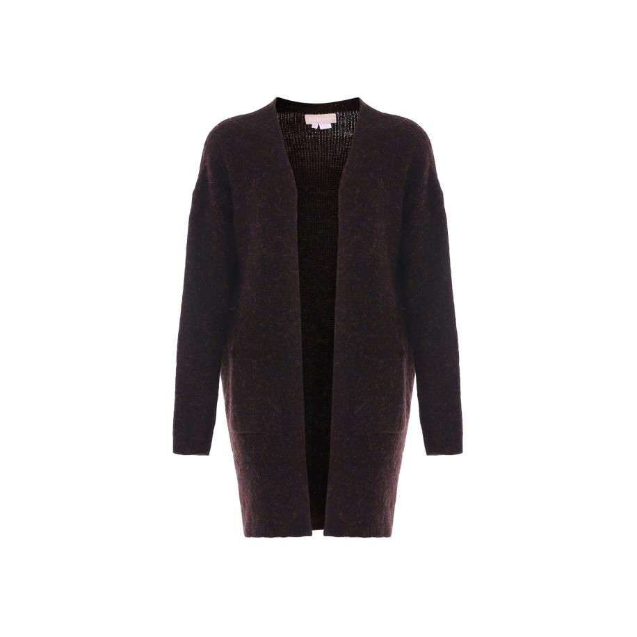 Jalene Jalene Gebreid vest donkerbruin -