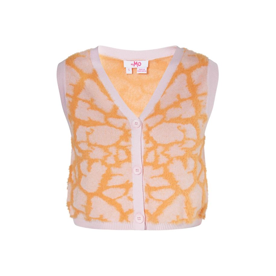 MYMO MYMO Gebreide bodywarmer sering / lichtoranje -
