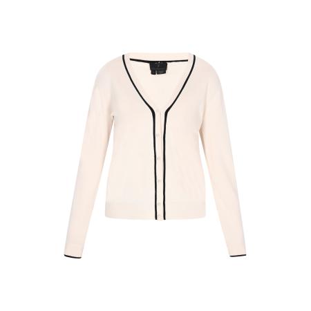 DreiMaster DreiMaster Klassik Gebreid vest Classic Look crème / zwart