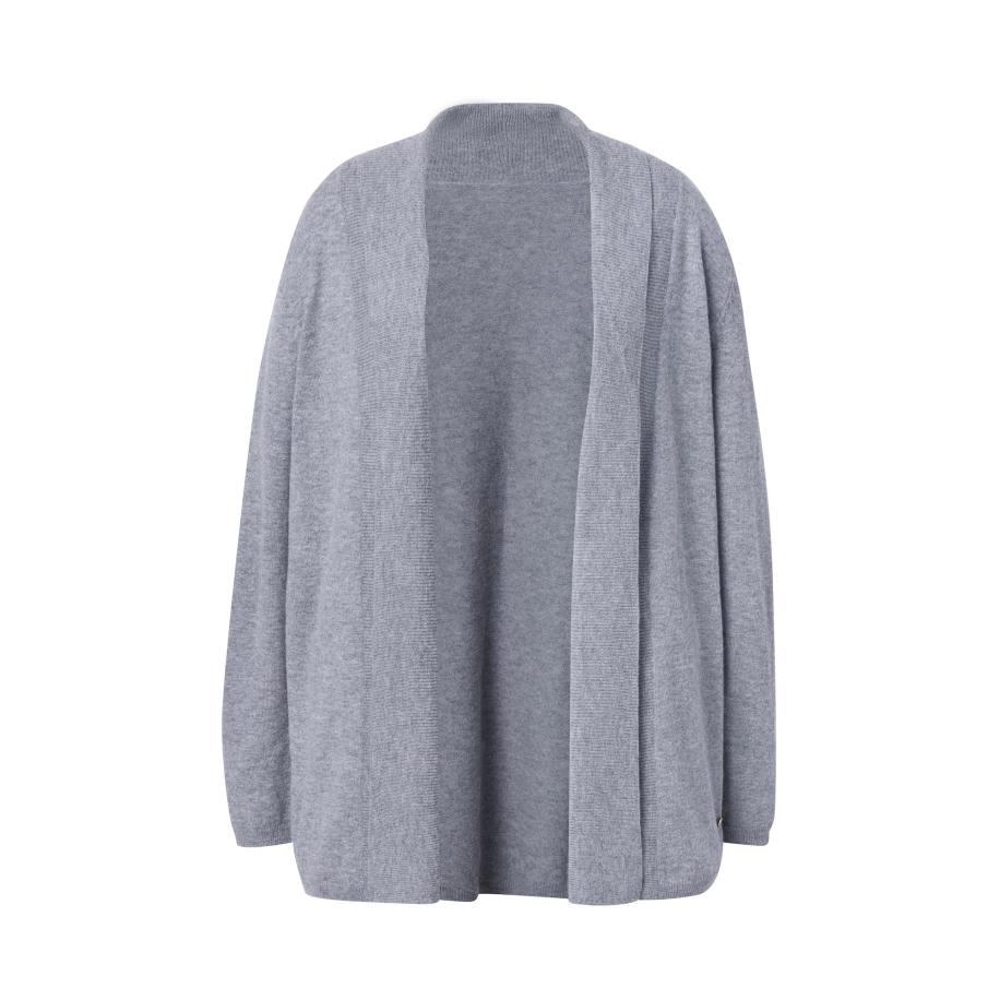 Ulla Popken Ulla Popken Gebreid vest grijs gemêleerd -