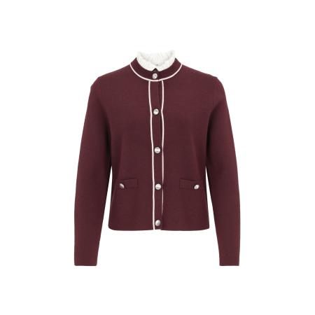 Zero zero Gebreid vest wijnrood / wit