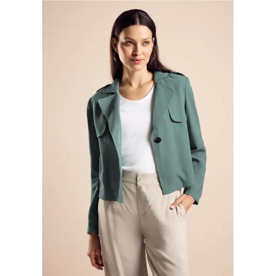 Street One Korte trenchcoat Groen