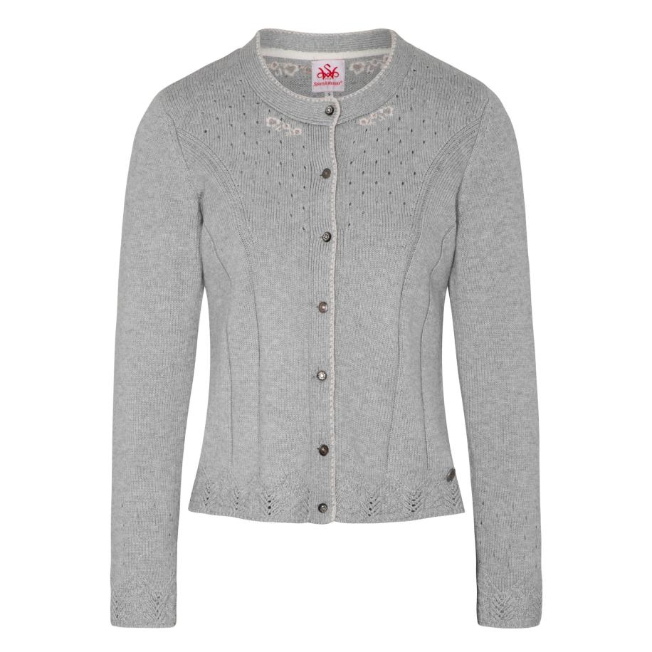 Spieth & Wensky SPIETH & WENSKY Gebreid vest Arianna lichtgrijs -