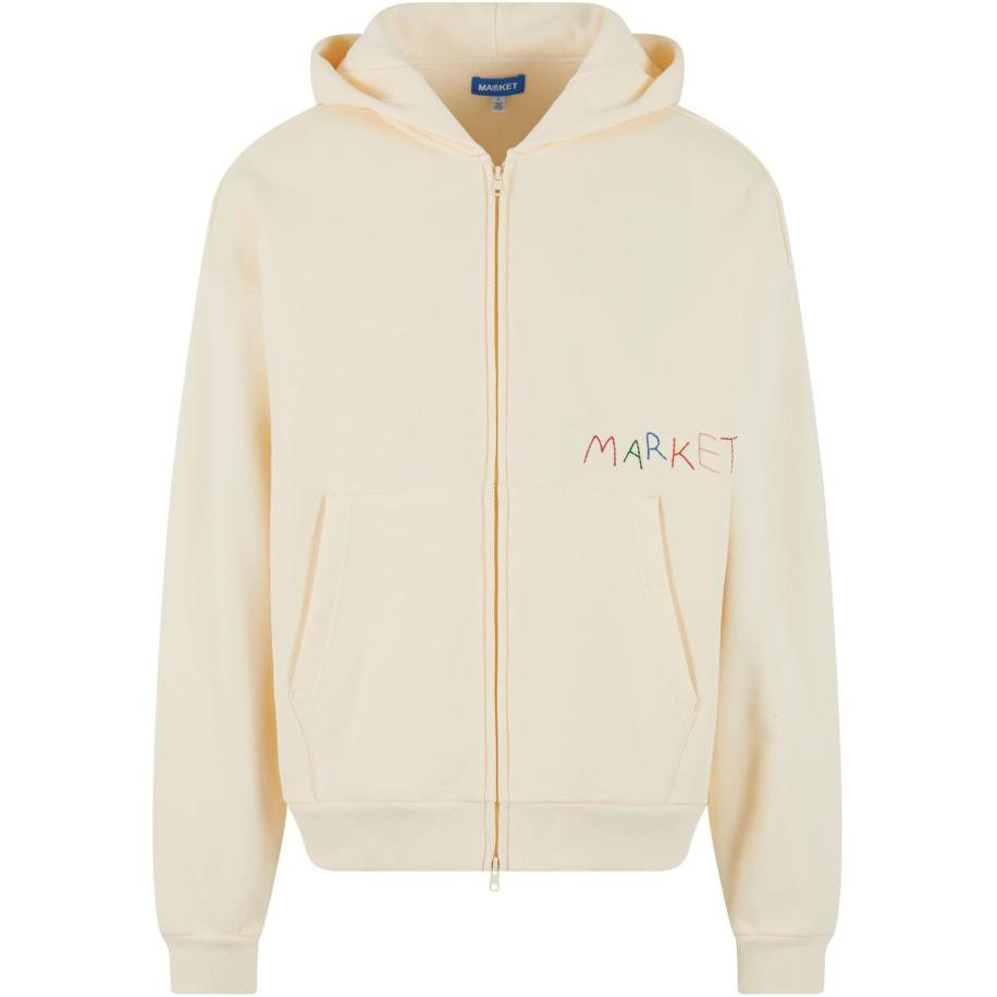 MARKET Sweatvest Good Produce crème / citroengeel / donkeroranje / lichtrood Bruin