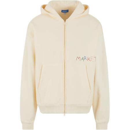 MARKET Sweatvest Good Produce crème / citroengeel / donkeroranje / lichtrood