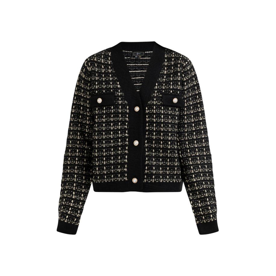 Faina faina Gebreid vest goud / zwart -