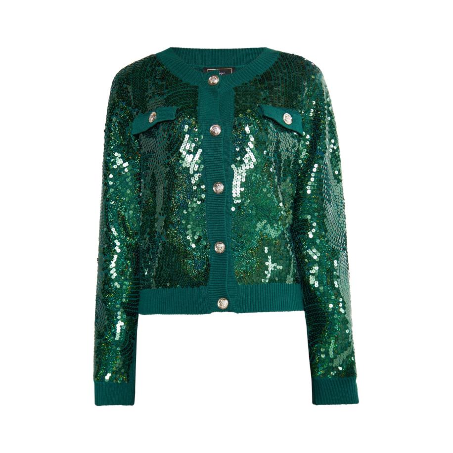 Faina faina Gebreid vest Minya smaragd -