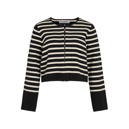 ROUGE EDIT ROUGE EDIT Gebreid vest antraciet / wit