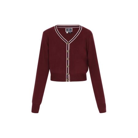 DreiMaster DreiMaster Maritim Gebreid vest donkerrood / wit