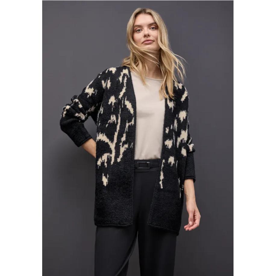 Street One Zacht jacquard vest Grijs