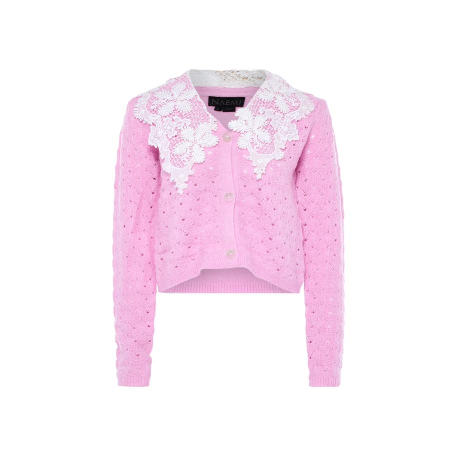 NAEMI NAEMI Gebreid vest lavendel / wit -