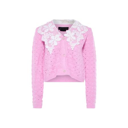 NAEMI NAEMI Gebreid vest lavendel / wit