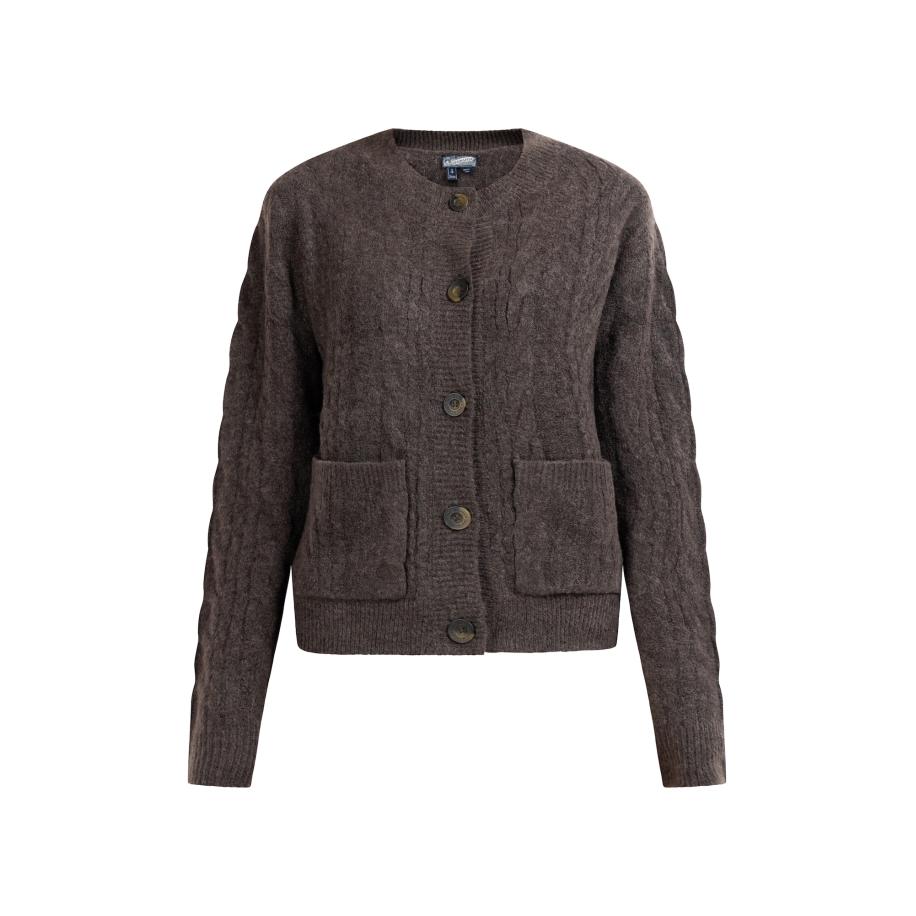 DreiMaster DreiMaster Vintage Gebreid vest donkerbruin -