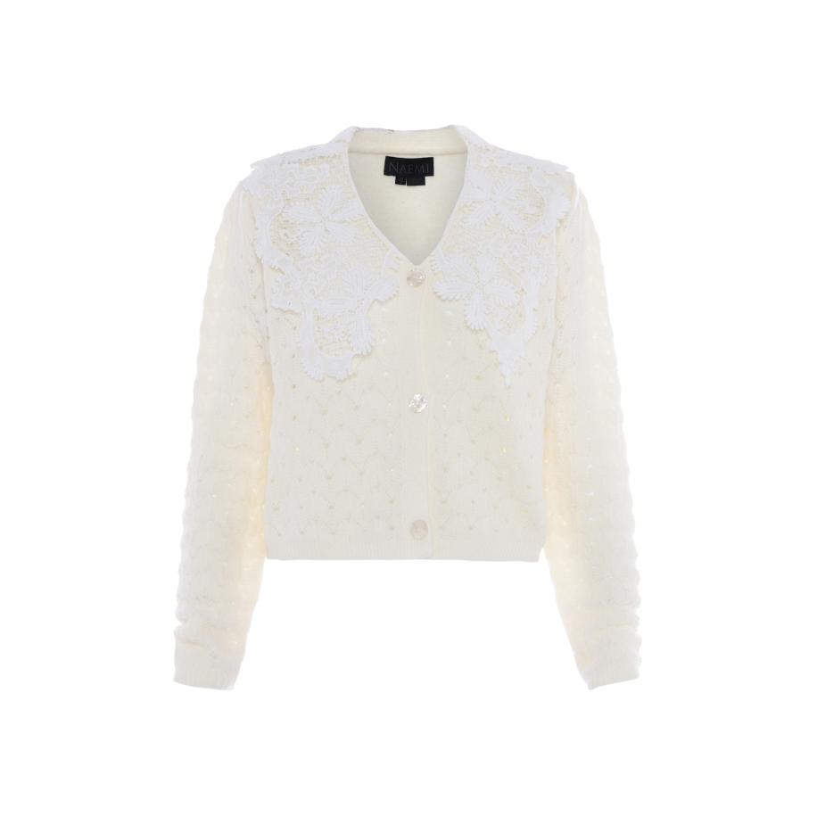 NAEMI NAEMI Gebreid vest wit / wolwit -