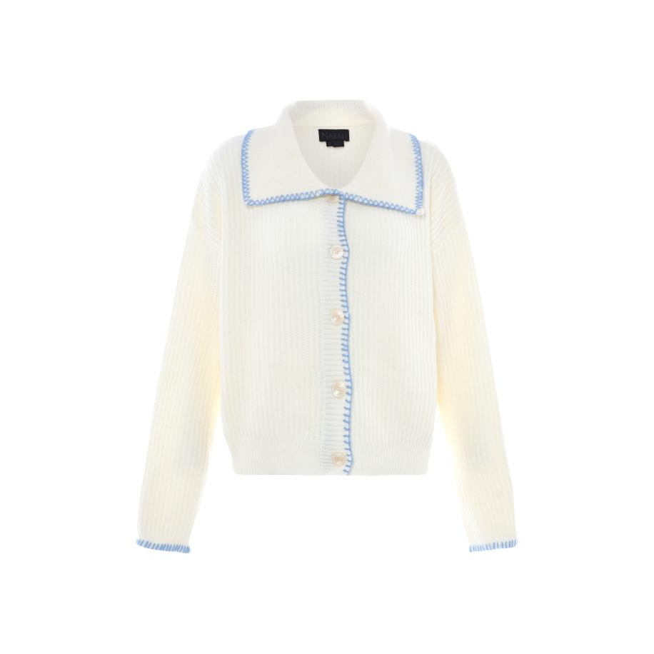 NAEMI NAEMI Gebreid vest royal blue/koningsblauw / wolwit -