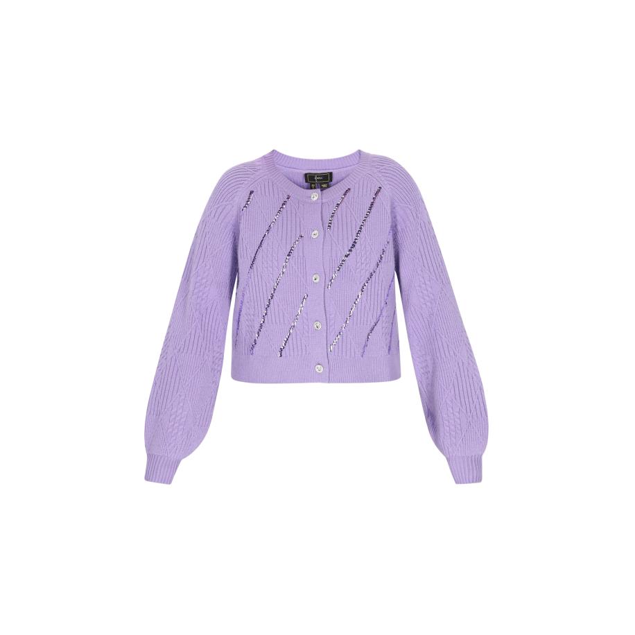 Faina faina Gebreid vest lila / zilver -