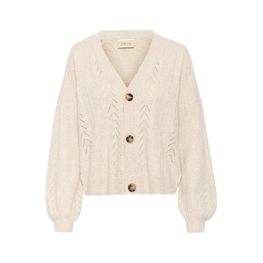 Cream Cream Gebreid vest CR Holiday nude -