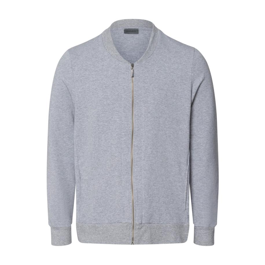 Hanro Hanro Sweatvest Natura Living grijs gemêleerd -