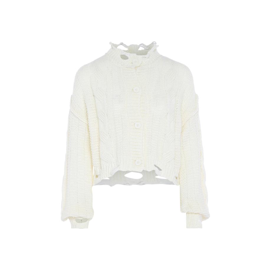 MYMO MYMO Gebreid vest wolwit -