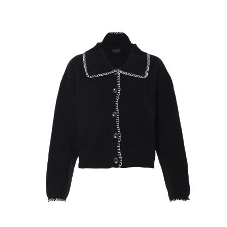 NAEMI NAEMI Gebreid vest zwart / wit