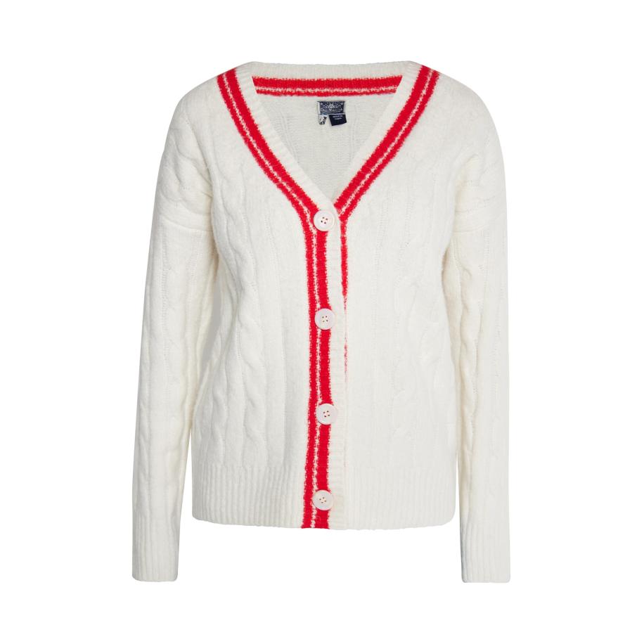 DreiMaster DreiMaster Maritim Gebreid vest rood / wit -