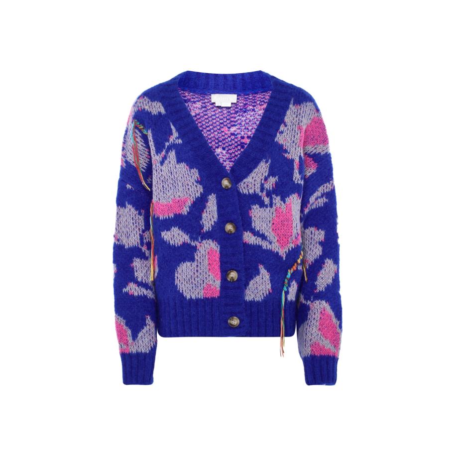 Jalene Jalene Gebreid vest royal blue/koningsblauw / sering / magenta / lichtroze -